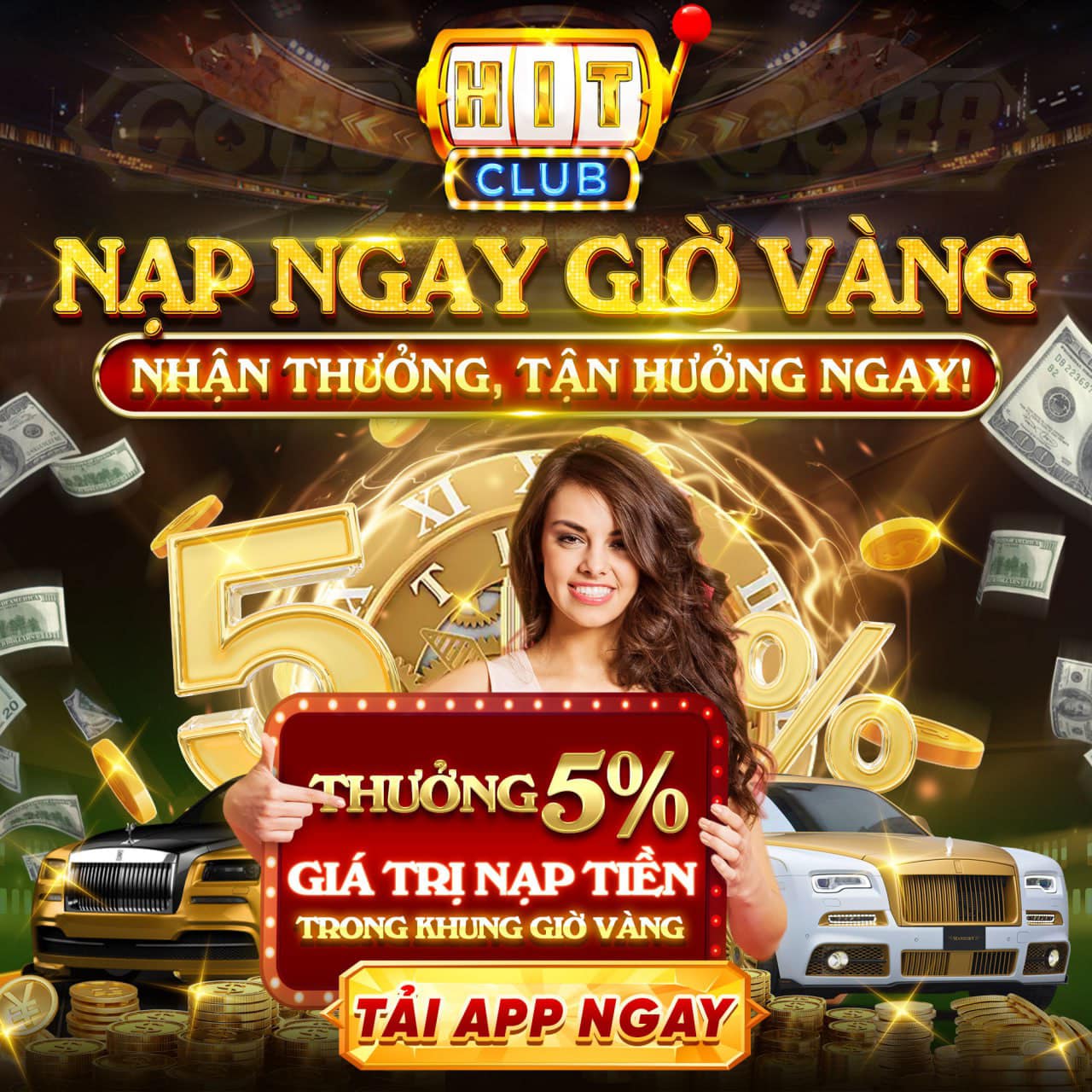 Nạp tiền giờ vàng - nhận thưởng 5%, tận hưởng ngay, tải app ngay